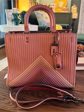 Very Rare! Like New Coach 1941 Rogue 31 Colorblock Quilted Leather Satchel